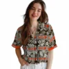 Cleveland Browns Hawaiian Shirt � Custom Tribal Stripes Brown White, Casual Button Down For Men & Women