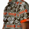 Cleveland Browns Hawaiian Shirt � Custom Tribal Stripes Brown White, Casual Button Down For Men & Women