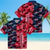 Cleveland Guardians Hawaiian Shirt - Custom Palm Silhouettes Navy Blue Aloha Shirt