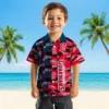 Cleveland Guardians Hawaiian Shirt - Custom Palm Silhouettes Navy Blue Aloha Shirt