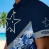 Dallas Cowboys Hawaiian Shirt - Personalized Baseball Floral Custom Chevron Blue Aloha Shirt