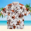 Denver Broncos Hawaiian Shirt - Personalized Baseball Floral Custom Botanical Theme Orange White Aloha Shirt
