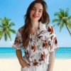 Denver Broncos Hawaiian Shirt - Personalized Baseball Floral Custom Botanical Theme Orange White Aloha Shirt