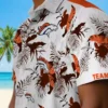 Denver Broncos Hawaiian Shirt - Personalized Baseball Floral Custom Botanical Theme Orange White Aloha Shirt