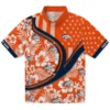 Denver Broncos Hawaiian Shirt - Personalized Baseball Floral Custom Floral Wave Orange White Aloha Shirt