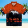 Denver Broncos Hawaiian Shirt - Personalized Baseball Floral Custom Sunset Orange Black Aloha Shirt