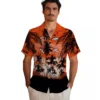 Denver Broncos Hawaiian Shirt - Personalized Baseball Floral Custom Sunset Scene Orange Black Aloha Shirt