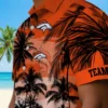 Denver Broncos Hawaiian Shirt - Personalized Baseball Floral Custom Sunset Scene Orange Black Aloha Shirt