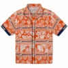 Denver Broncos Hawaiian Shirt - Personalized Baseball Floral Custom Tribal Stripes Orange White Aloha Shirt