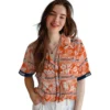 Denver Broncos Hawaiian Shirt - Personalized Baseball Floral Custom Tribal Stripes Orange White Aloha Shirt