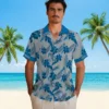 Detroit Lions Hawaiian Shirt - Custom Botanical Print Silver Aloha Shirt
