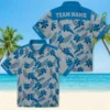 Detroit Lions Hawaiian Shirt - Custom Botanical Print Silver Aloha Shirt