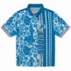 Detroit Lions Hawaiian Shirt - Custom Hibiscus Arrows Blue White Aloha Shirt