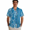 Detroit Lions Hawaiian Shirt - Custom Hibiscus Arrows Blue White Aloha Shirt