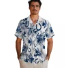Indianapolis Colts Hawaiian Shirt - Custom Botanical Theme Blue White Aloha Shirt