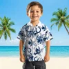 Indianapolis Colts Hawaiian Shirt - Custom Botanical Theme Blue White Aloha Shirt