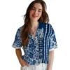Indianapolis Colts Hawaiian Shirt - Custom Hibiscus Arrows Blue White Aloha Shirt