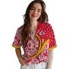 Kansas City Chiefs Hawaiian Shirt - Personalized Baseball Floral Custom Floral Wave Red White Aloha Shirt