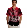 Kansas City Chiefs Hawaiian Shirt - Personalized Baseball Floral Custom Sunset Scene Red Black Aloha Shirt