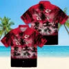 Kansas City Chiefs Hawaiian Shirt - Personalized Baseball Floral Custom Sunset Scene Red Black Aloha Shirt
