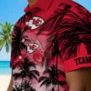 Kansas City Chiefs Hawaiian Shirt - Personalized Baseball Floral Custom Sunset Scene Red Black Aloha Shirt