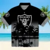Las Vegas Raiders Hawaiian Shirt - Personalized Baseball Floral Custom Sunset Pattern Black Aloha Shirt