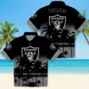 Las Vegas Raiders Hawaiian Shirt - Personalized Baseball Floral Custom Sunset Pattern Black Aloha Shirt