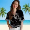 Las Vegas Raiders Hawaiian Shirt - Personalized Baseball Floral Custom Sunset Pattern Black Aloha Shirt