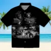 Las Vegas Raiders Hawaiian Shirt - Personalized Baseball Floral Custom Sunset Scene Black Aloha Shirt