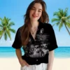 Las Vegas Raiders Hawaiian Shirt - Personalized Baseball Floral Custom Sunset Scene Black Aloha Shirt