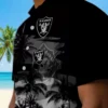 Las Vegas Raiders Hawaiian Shirt - Personalized Baseball Floral Custom Sunset Scene Black Aloha Shirt