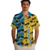 Los Angeles Chargers Hawaiian Shirt - Personalized Baseball Floral Custom Palm Silhouettes Aloha Shirt