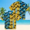 Los Angeles Chargers Hawaiian Shirt - Personalized Baseball Floral Custom Palm Silhouettes Aloha Shirt