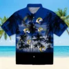 Los Angeles Rams Hawaiian Shirt - Personalized Baseball Floral Custom Sunset Blue Black Aloha Shirt