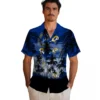 Los Angeles Rams Hawaiian Shirt - Personalized Baseball Floral Custom Sunset Blue Black Aloha Shirt