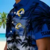Los Angeles Rams Hawaiian Shirt - Personalized Baseball Floral Custom Sunset Blue Black Aloha Shirt