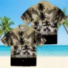 New Orleans Saints Hawaiian Shirt - Custom Sunset Scene Gold Black Aloha Shirt