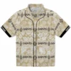 New Orleans Saints Hawaiian Shirt - Custom Tribal Stripes Gold White Aloha Shirt