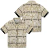 New Orleans Saints Hawaiian Shirt - Custom Tribal Stripes Gold White Aloha Shirt