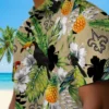 New Orleans Saints Hawaiian Shirt - Custom Tropical Toucan Gold Green Aloha Shirt