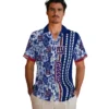 New York Giants Hawaiian Shirt - Custom Hibiscus Arrows Blue White Aloha Shirt