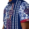 New York Giants Hawaiian Shirt - Custom Hibiscus Arrows Blue White Aloha Shirt