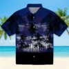 New York Giants Hawaiian Shirt - Custom Sunset Scene Blue Black Aloha Shirt