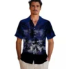 New York Giants Hawaiian Shirt - Custom Sunset Scene Blue Black Aloha Shirt