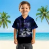 New York Giants Hawaiian Shirt - Custom Sunset Scene Blue Black Aloha Shirt