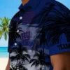 New York Giants Hawaiian Shirt - Custom Sunset Scene Blue Black Aloha Shirt