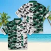New York Jets Hawaiian Shirt - Custom Palm Silhouettes Green Aloha Shirt
