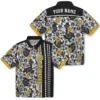 Pittsburgh Pirates Hawaiian Shirt - Custom Hibiscus Arrows Black White Aloha Shirt