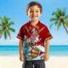 San Francisco 49ers Hawaiian Shirt - Custom Surfing Skeleton Red Blue Aloha Shirt