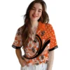 San Francisco Giants Hawaiian Shirt - Custom Floral Wave Orange White Aloha Shirt